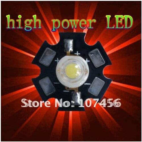 Free shipping 100pcs 1watt Red High Power 1W LED Lamp Light Bright