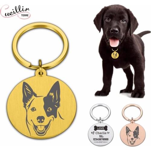 Personalized Puppy Pet ID Keychain Engraved Pet Id Name For Cat Puppy Dog Collar Tag Pendant Keyring Pet Accessories Keychain