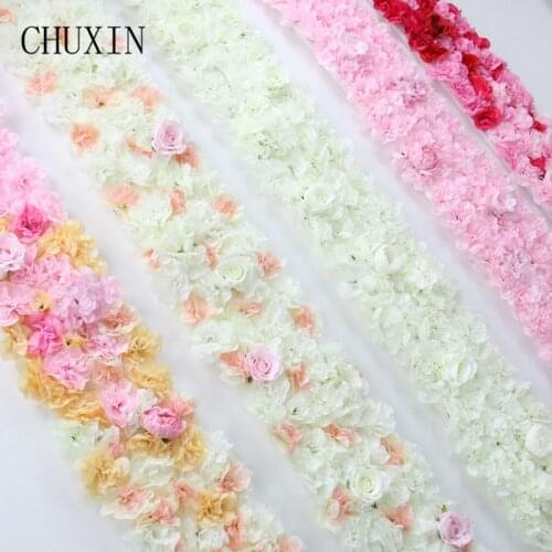 Cheap Dahlia Rose Flower Row Artificial Floral Wedding Arrangement Flowers Wall Decor Birthday Party Event Layout Customizable