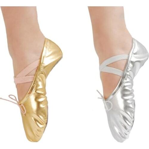 2017 new kids indoor gold silver womens dancing shoes for girls soft sole ballet dance shoes size 21-39