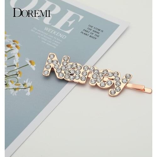 DOREMI VIP PRICE 2020 New Stainless Steel Custom Name Hair Clips with Your Name Women Hair Accessories Jewelry