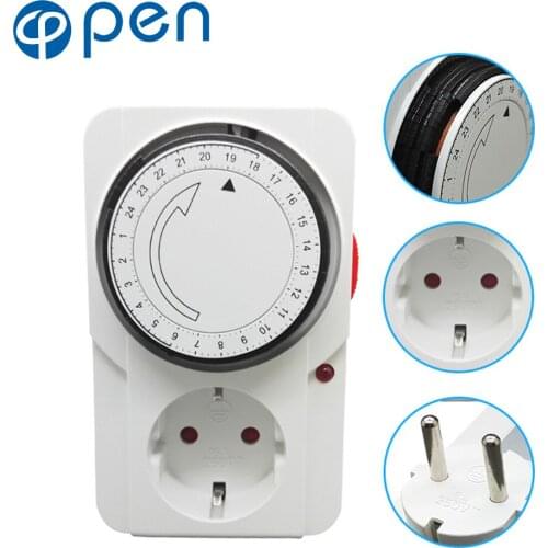 24 Hour Cycle EU Timer Plug Socket Outlet Electrical Mechanical Smart Timer Switch 22A