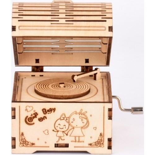 FEOOE Early Childhood Education Puzzle Wooden Puzzle DIY Toy 3d Stereo Puzzle Model Simple Treasure Box Music Box CJ