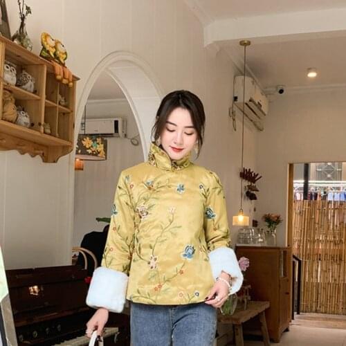 Chinese Style Clothing Women Qipao Tops Traditional Oriental Retro Fashion Coats Tang Suit Print Casual Blouse Waistcoats 12128