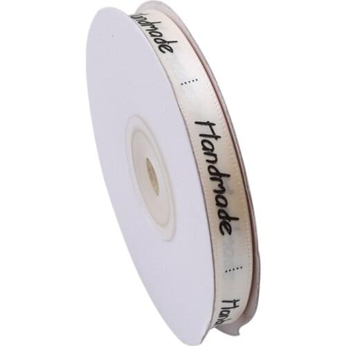 1 Roll 10mm* 22m "Handmade" Printed Ribbons DIY Tool Hairbows Ribbon Gift Wrap Sewing Label Handmade Baking Gift Decor