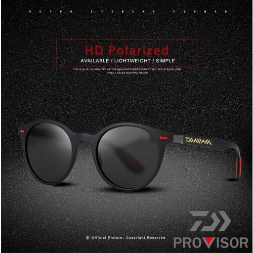 2020 DAWA Men Frame Round Fishing Sun Glasses Driving goggles Fishing Sunglasses UV Protection Ultralight Polarized Sunglasses