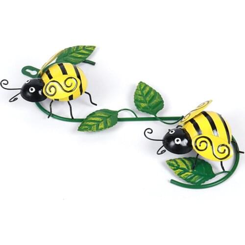 Wall Art Metal Bee For Garden Fence Decor 3D Sculpture Wall Hanging Ornament For Indoor Outdoor Garden Decoration