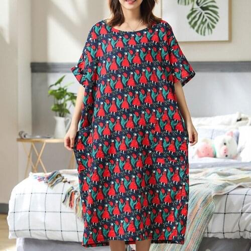 Oversized Nightdress Loose Section Packet Nighty Fat MM New Pure Cotton Gauze Thin Nightgown Women Sleepwear Casual Home Clothes