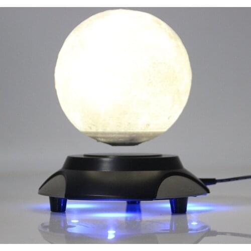New strange gift Office Desk Decoration Magnetic Levitation 6 inch moon Globe circle ufo base Floating Night Light
