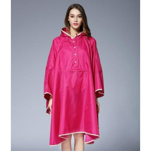 New Arrive Big Cloak Women Raincoat With Hat Fashion Ladies Light Weight Waterproof Rain Coat Waterproof Outdoor Rainwear