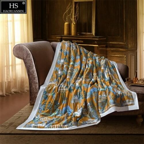 Paisley Floral Tencel 500 Thread Count Fabric Thin Quilt Summer Comforter Adult Double Bed Cover Queen King Size soft Blanket