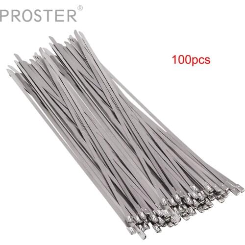 PROSTER 4.6*300mm for 100pcs 304 Stainless Steel Marine Grade Multi-Purpose Metal Locking Cable Ties