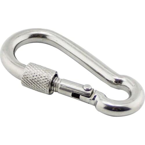 Stainless Steel 5mm*50mm, Screw Lock Spring Clip Spring hook with nut,carbine hook, carabiner with lock