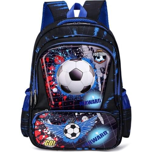 New Boys Girls Cars Primary Backpacks Orthopedic Kids Football Print School Bags Waterproof Knapsack Grade 1-4 Book Satchels