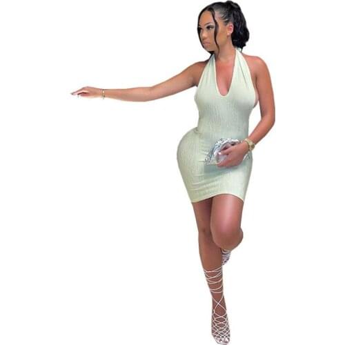 Sexy Women Summer Dress Bandage Bodycon Sleeveless Evening Party Club Short Mini Dress 2021 Fashion Women Clothes