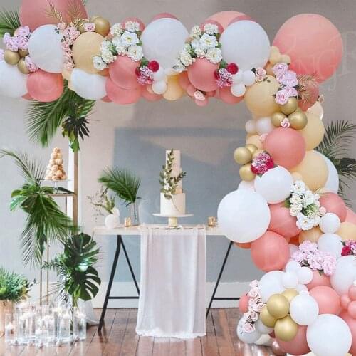 Globos Pink White Balloons Garland Arch Kit Baloon Baby Shower Girl Wedding Bridal Shower Bride Balloons To Be Birthday Party