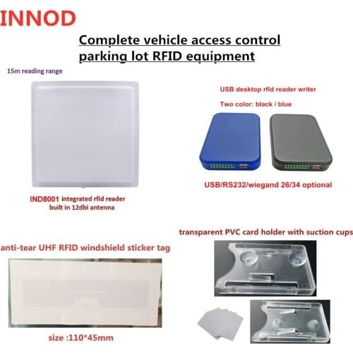 Vehicle access systems passive smart rfid tag label parking 860-960MHz 96 bits epc windshield label anti-tamper UHF RFID car tag