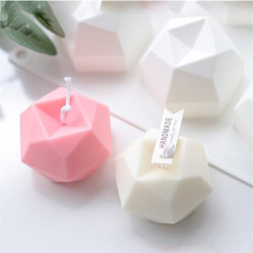 Eight-sided Multilateral Diamond Face Cube DIY Candle mold Creative Handmade Aromatherapy Candle Silicone Mold