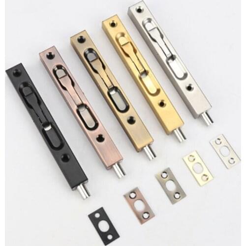 High Quality 6inch Brushed Stainless Steel Dark Pin Box Door Bolts Flush Bolts Security Anti-Theft Door Latches Buckles Hardware