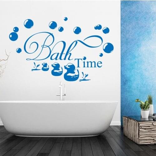 Funny duck vinyl wall sticker bathroom shower room bubble duckling mural wall sticker home decoration house decoration DD0757