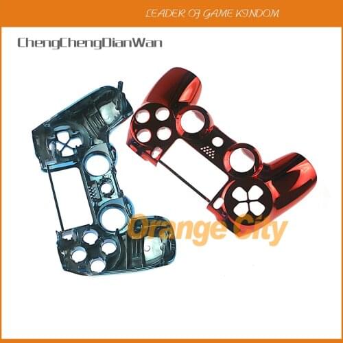 ChengChengDianWan Replacement Plating Front Top Housing Shell Case Cover chrome front cover For PS4 Playstations 4 controller