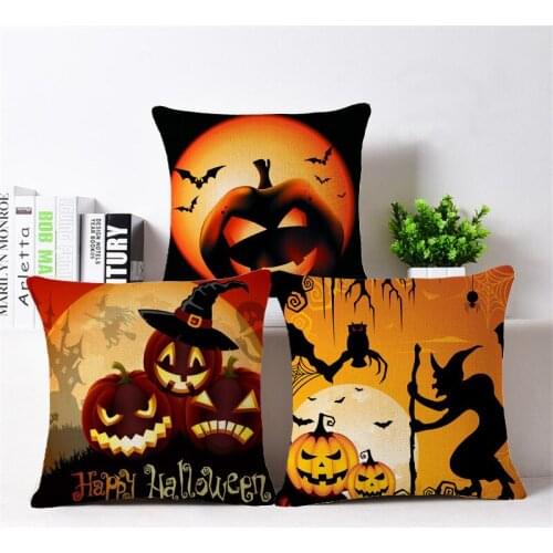 Yellow Cushion Cover Home Decor Halloween Decorative Pillows Covers Couch Velvet Throw Pillow Case Cartoon Cushions For Sofa