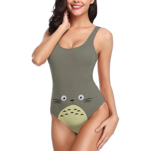 Women 2021 Exotic Bikinis Totoros Lovely Cat Women Swimsuit One-Piece Swimwear Japanese Anime Chibi Women Beach wear