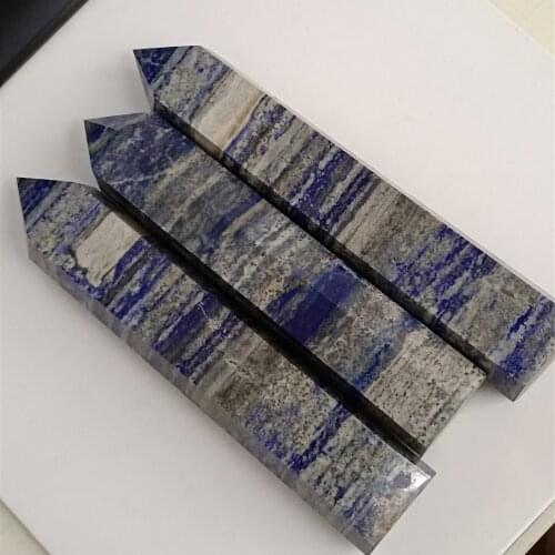 Natural Blue Lapis Lazuli Crystal Point Wand Tower Single Point Crystal Obelisk Healing Crystal Gemstone Decoration 1pc