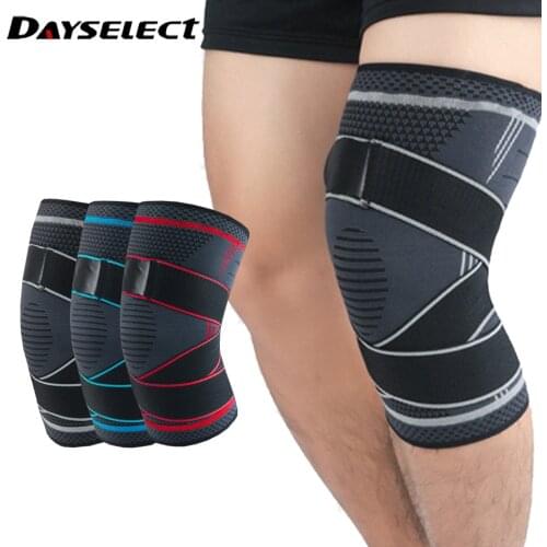 1Pcs Nylon Pressuried Sports Knee Pads Breathable Knee Support Brace Running Fitness Hiking Cycling Knee Protector silicone pad