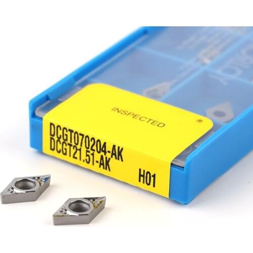 10PCS DCGT070204 DCGT11T304 DCGT11T308 AK H01 Original Aluminum Turning Insert CNC Lathe Cutter Aluminum process Tool