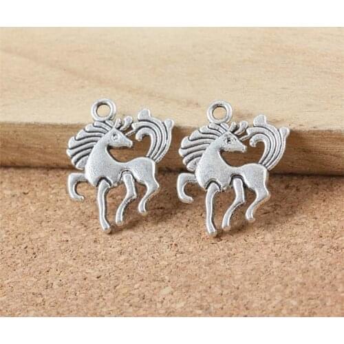 10pcs 20x15mm Antique Silver Plated Horse Pendant For Making Necklace Bracelet DIY Handmade Jewelry Accessories
