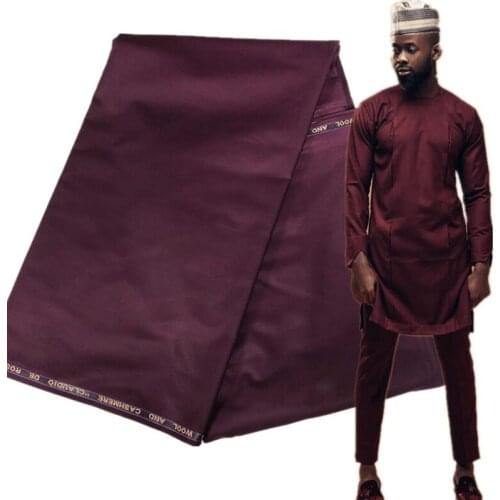 10 Yards African Soft Cashmere Cotton Fabric Material for Men Cloth Plain Cashmere Polish Fabric Material for Garment AK5