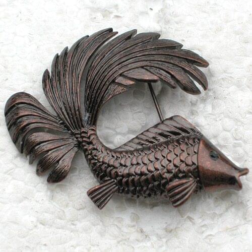 12pcs/lot Wholesale Fish Brooch Rhinestone Pin brooches C101975