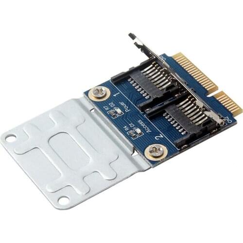 2 SSD HDD for Laptop Dual Micro- SD SDHC SDXC TF to Mini PCIe Memory Card Reader MPCIe to 2 Mini-Sdcards Mini Pci-E Adapter