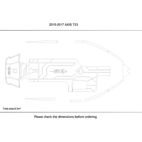 2015-2017 AXIS T23 Cockpit Swimming platform 1/4" 6mm EVA Faux Teak Decking