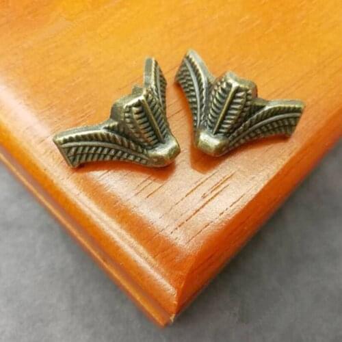 4 Pcs Antique Corner Bracket Corner Protector Bronze Jewelry Box Wooden Case Decorative Feet Leg Furniture Hardware Part