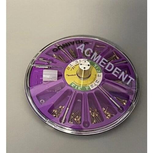 2Boxes Dental Root Canal Pins Conical Screw Post Titanium Alloy Steel Posts Core Crown IBAINUO PostsX120pcs DrillsX2 KeyX2