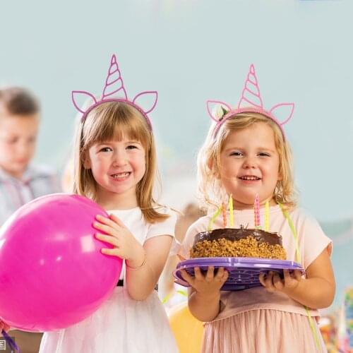 5pcs Unicorn Headband Hair Hoop Birthday Party Decoration Kids Baby Shower Favors Festive Party Supplies Accessories Headwear