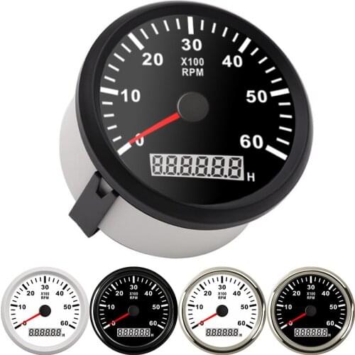 85mm Waterproof Tachometer Boat 0~6000 RPM Truck Car Motorcycle Diesel Engine Tacho Meter RPM Gauge digital Hourmeter With Cable
