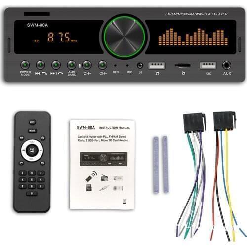 Car Radio 1 DIN Bluetooth Stereo MP3 Player Colorful Light USB/UP/FM/AM/SD/GPS/AUX Auto Audio Phone APP Location Autoradio