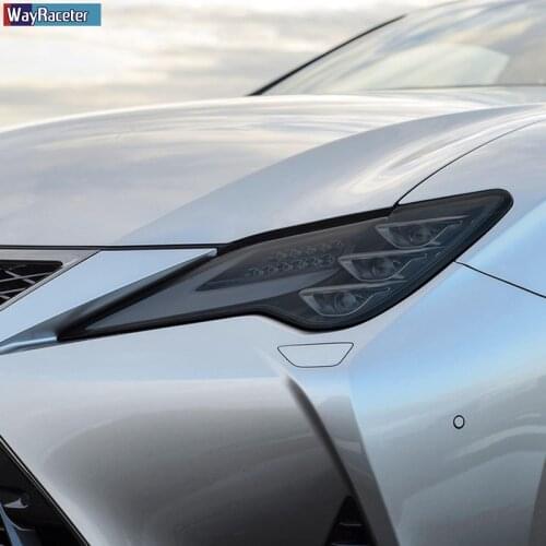 Car Headlight Protective Film Front Light Transparent Black TPU Sticker For Lexus RC F RC350 Facelift 2019 2020 Accessories