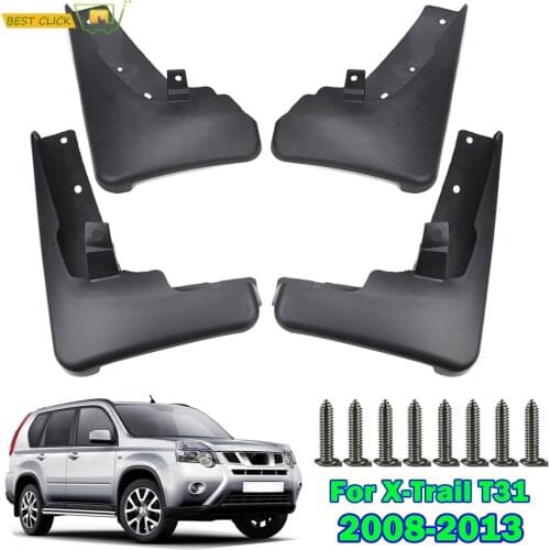Set Molded Car Mud Flaps For Nissan X-Trail T31 2008-2013 Xtrail Splash Guards Mud Flap Mudguards Fender 2009 2010 2011 2012