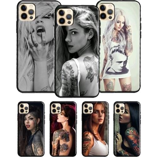 Sexy Tattoo Girl For iPhone 12 Pro Max Mini 7 8 Plus Phone Case For iPhone 11 Pro Max XS XR X SE 2020 Cover