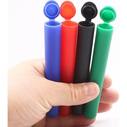 Fashion 9.7cm*1.5cm Plastic Vial Waterproof Airtight Smell Proof Odor Sealing Herb/Spice Container Storage Case.Color Random