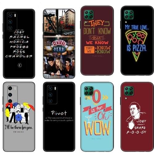 Black tpu Case For Huawei P30 Lite P30 Pro P40 Case For Huawei P40 LITE E P Smart 2020 Case Cover Friends TV Show Quotes