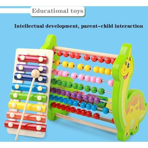 Wooden Calculator Rack Toys For Children Early Learning Montessori Numbers Counting Educational Kids Knock xylophone Toys Gift