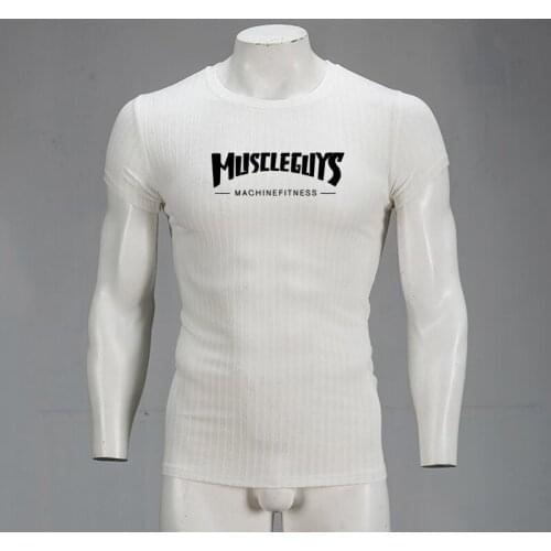 Muscleguys T-shirt Summer Mens Short Sleeve Knitted Shirt Men Clothing 2021 O-Neck Slim Fit Casual Tee Shirt Homme