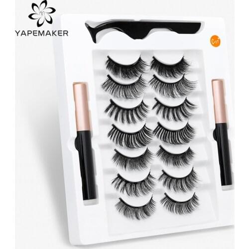 YAPEMAKER Magnetic Eyelashes 3D False Lashes Magnetic Eyeliner Waterproof Lasting Liquid Set Handmade Eyelash Makeup Tools Sets