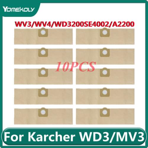 For Karcher WD3/MV3/WV3/WV4/WD3200SE4002/A2200 Vacuum Cleaner Dust Bags Dust Filter Paper Bag Replacement Accessories Parts