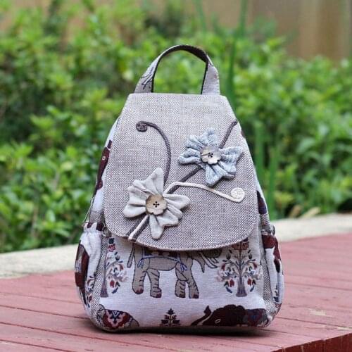 Fashion small national women string appliques backpacks!Nice bohemian animal prints casual backrack Top Lady shopping backruck